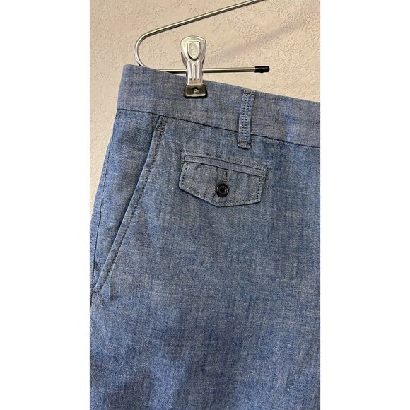 Banana Republic Shorts Womens Denim Chambray 5 Pockets Blue 100% cotton sz 12 - Picture 2 of 9